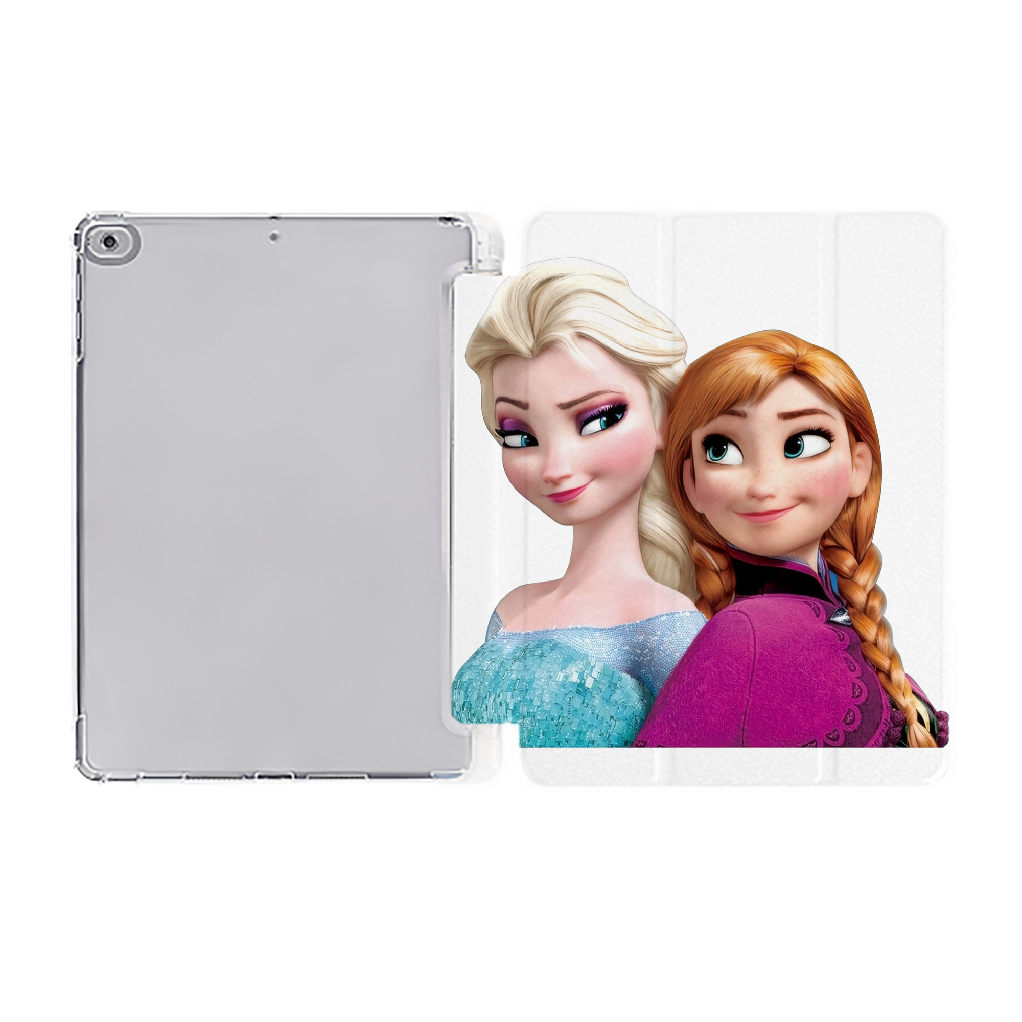 （画像用） アナと雪の女王 アンナ エルサ Frozen Anna Elsa IPad ケース ペン収納付き 三つ折りスタンド PUレザー×シリコン 対応機種9.5/10.5/10.9インチ